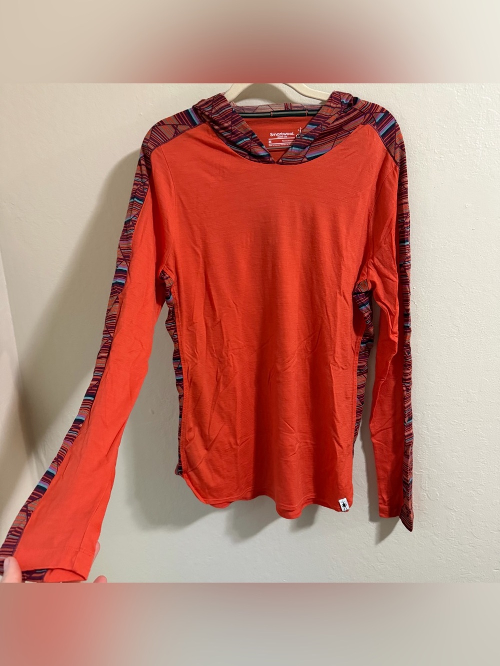 Smartwool Merino 150 Hooded Long Sleeve Women’s M Orange Wool Hiking Activewear - Picture 6 of 11